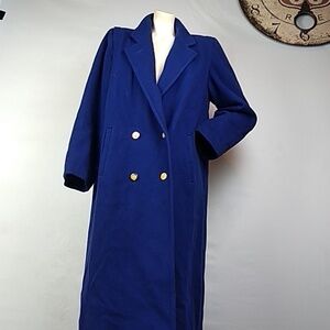 Rare Vintage Forecaster blue/purple long peacoat gold buttons